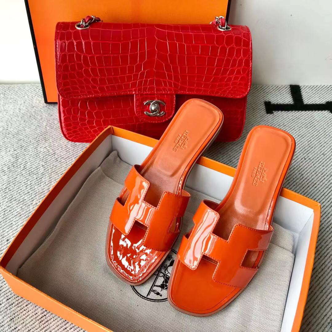 에르메스 올수공 오란 슬리퍼 샌들 페이던트 24